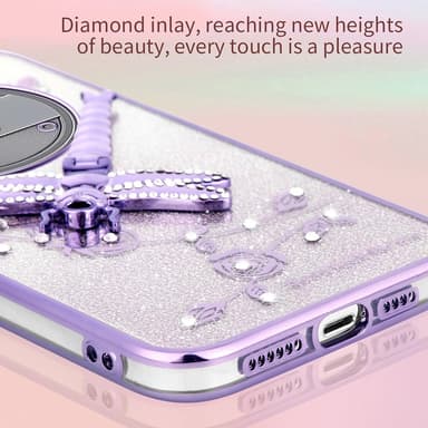 SKALO Nothing Phone (3a) Pro 5G KADEM Dragonfly Glitter Suojakuori - Violetti
