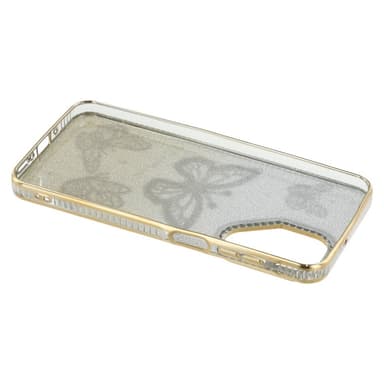 SKALO Samsung A26 5G Butterfly Rhinestones Suojakuori - Kulta
