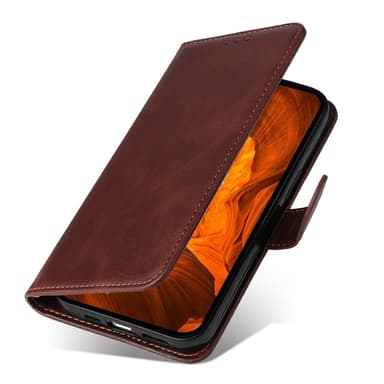 SKALO Motorola Moto G15 Power PU-nahka Lompakkokotelo - Ruskea