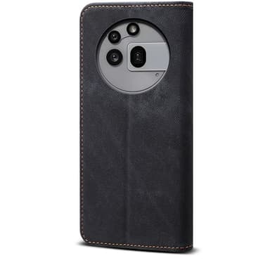 SKALO Nothing Phone (3a) Pro 5G Jeans Lompakkokotelo - Musta