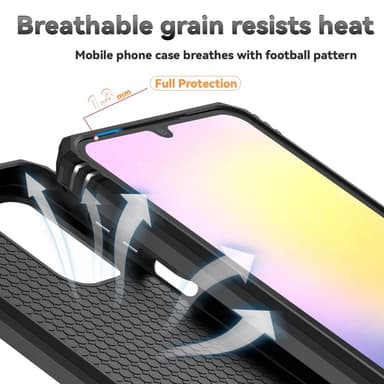 SKALO Samsung A26 5G Armor Metallirengas Kameraliukusuoja Suojakuori - Musta