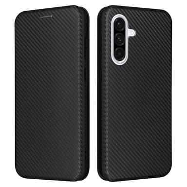 SKALO Samsung A36 5G Carbon Fiber Lompakkokotelo - Musta