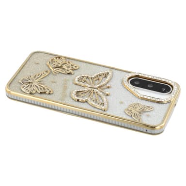 SKALO Samsung A26 5G Butterfly Rhinestones Suojakuori - Kulta