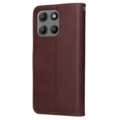 SKALO Motorola Moto G15 Power PU-nahka Lompakkokotelo - Ruskea