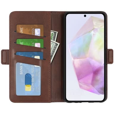 SKALO Samsung A56 5G Premium ID Lompakkokotelo - Ruskea