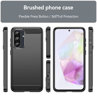 SKALO Samsung A56 5G Armor Carbon Suojakuori - Musta