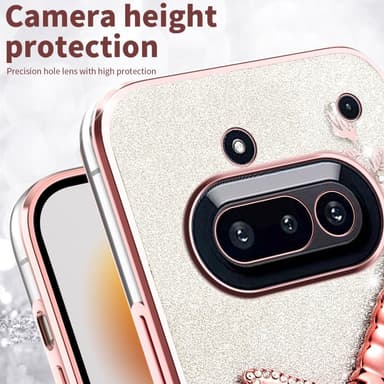 SKALO Nothing Phone (3a) 5G KADEM Dragonfly Glitter Suojakuori - Pinkki