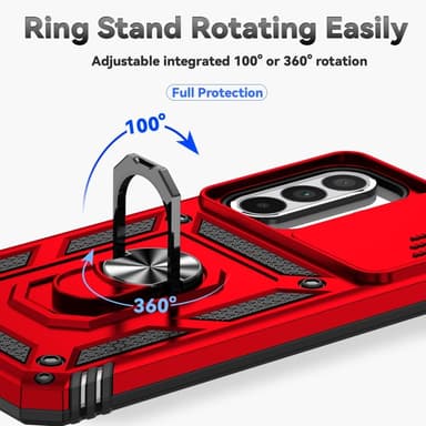 SKALO Samsung A36 5G Armor Metallirengas Kameraliukusuoja Suojakuori - Punainen