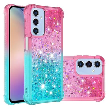 SKALO Samsung A26 5G Hiekka Glitteri Suojakuori - Pinkki-Turkoosi