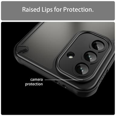 SKALO Samsung A36 5G Armor Hybrid Frosted Suojakuori - Musta