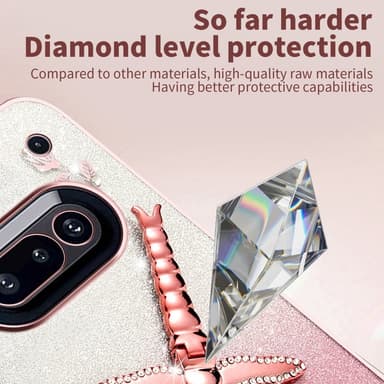 SKALO Nothing Phone (3a) 5G KADEM Dragonfly Glitter Suojakuori - Pinkki