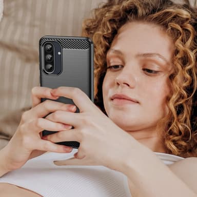 SKALO Samsung A56 5G Armor Carbon Suojakuori - Musta
