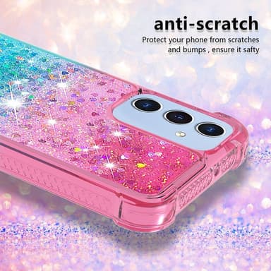 SKALO Samsung A26 5G Hiekka Glitteri Suojakuori - Pinkki-Turkoosi