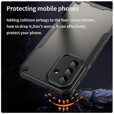 SKALO Samsung A36 5G Armor Hybrid Frosted Suojakuori - Musta