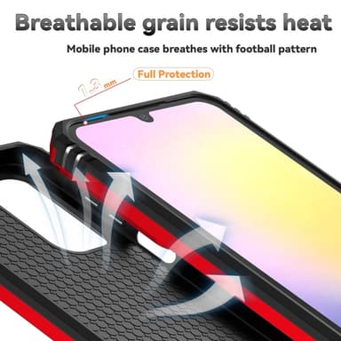 SKALO Samsung A26 5G Armor Metallirengas Kameraliukusuoja Suojakuori - Punainen