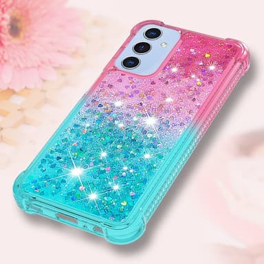 SKALO Samsung A26 5G Hiekka Glitteri Suojakuori - Pinkki-Turkoosi