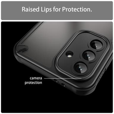 SKALO Samsung A56 5G Armor Hybrid Frosted Suojakuori - Musta