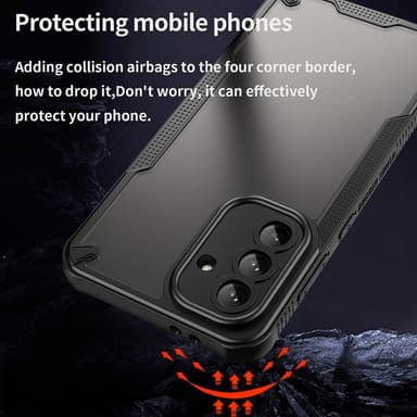 SKALO Samsung A56 5G Armor Hybrid Frosted Suojakuori - Musta