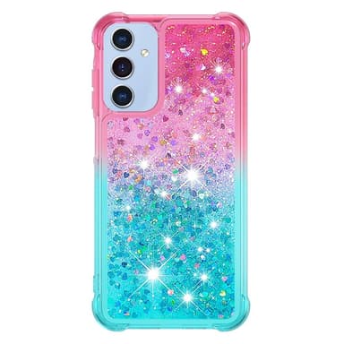 SKALO Samsung A26 5G Hiekka Glitteri Suojakuori - Pinkki-Turkoosi