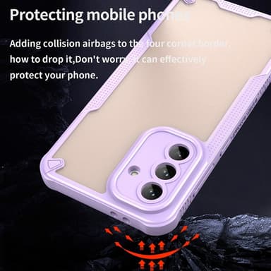 SKALO Samsung A56 5G Armor Hybrid Frosted Suojakuori - Violetti