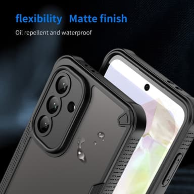 SKALO Samsung A56 5G Armor Hybrid Frosted Suojakuori - Musta