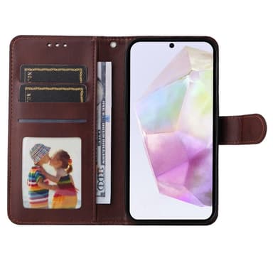 SKALO Samsung A56 5G PU-nahka Lompakkokotelo - Ruskea