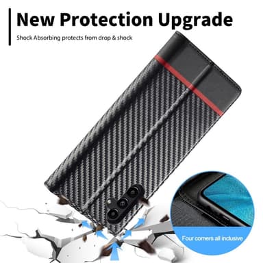 SKALO Samsung A36 5G LC.IMEEKE Carbon Fiber Lompakkokotelo - Musta