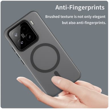 SKALO Xiaomi 15 Matta Translucent Hybrid Suojakuori - Musta