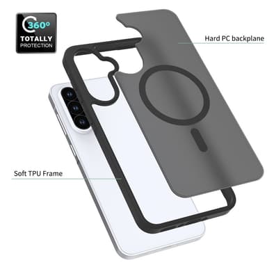 SKALO Samsung A36 5G Skin-touch Hybrid Suojakuori - Musta