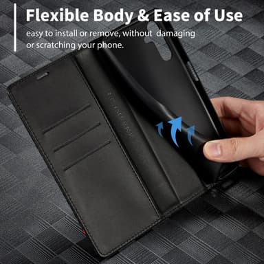 SKALO Samsung A36 5G LC.IMEEKE Carbon Fiber Lompakkokotelo - Musta
