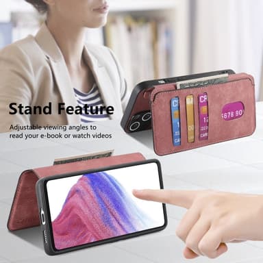 SKALO Samsung A56 5G CASENEO MW-03 Lompakkokotelo - Pinkki