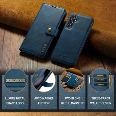 DG MING Samsung A36 5G 2-in-1 Magneetti Lompakkokotelo - Sininen