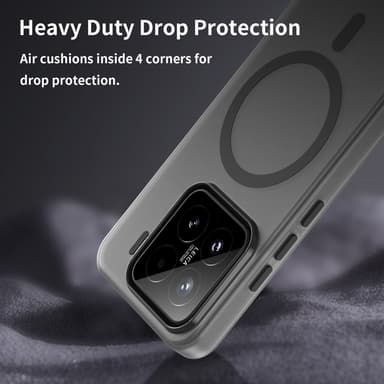 SKALO Xiaomi 15 Matta Translucent Hybrid Suojakuori - Musta