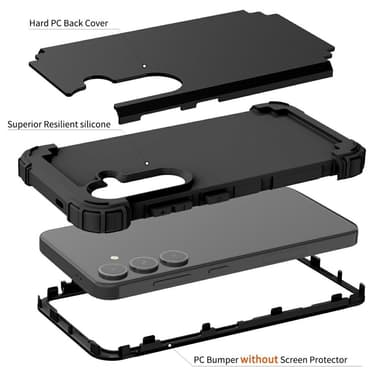 SKALO Samsung A26 5G Armor L-Style Suojakuori - Musta