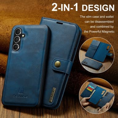 DG MING Samsung A36 5G 2-in-1 Magneetti Lompakkokotelo - Sininen