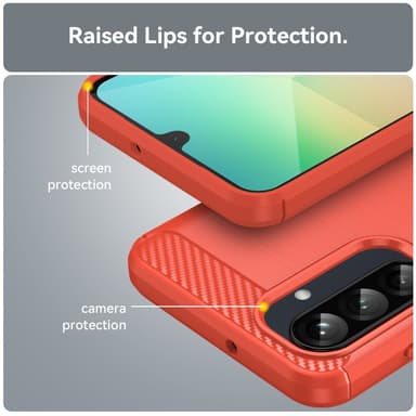 SKALO Samsung A26 5G Armor Carbon Suojakuori - Punainen