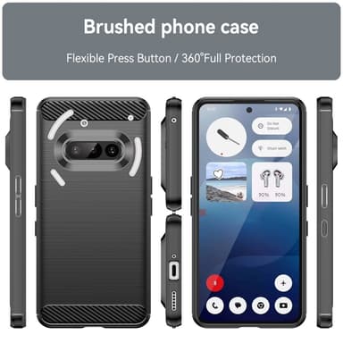 SKALO Nothing Phone (3a) 5G Armor Carbon Suojakuori - Musta