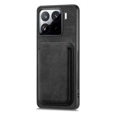 SKALO Xiaomi 15 PU-nahkainen magneettinen korttikotelo Suojakuori - Musta