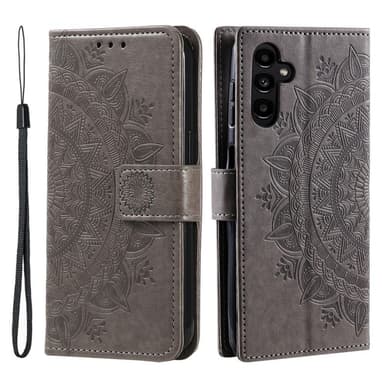 SKALO Samsung A56 5G Mandala Lompakkokotelo - Harmaa
