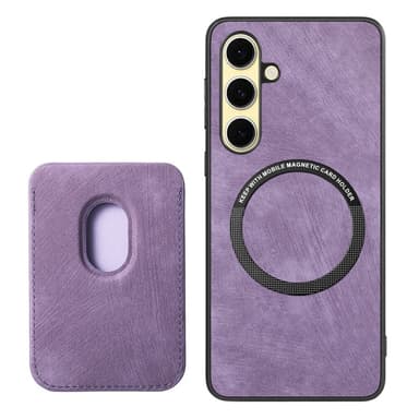 SKALO Samsung A26 5G PU-nahkainen magneettinen korttikotelo Suojakuori - Violetti