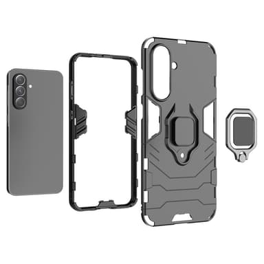 SKALO Samsung A36 5G Armor Metallring Suojakuori - Musta