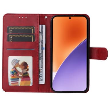 SKALO Xiaomi 15 PU-nahka Lompakkokotelo - Punainen