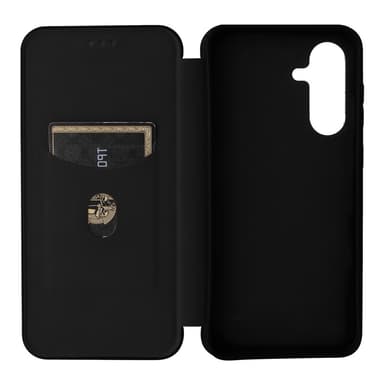 SKALO Samsung A56 5G Carbon Fiber Lompakkokotelo - Musta