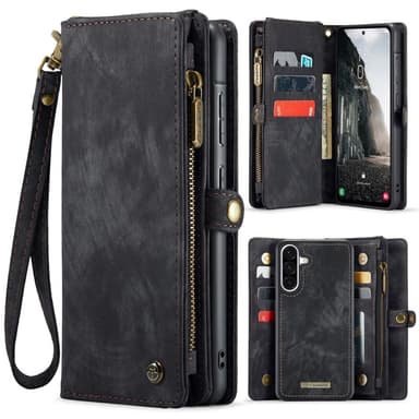 CaseMe Samsung A56 5G 008 BIg Wallet 2in1 Magnet Lompakkokotelo - Musta