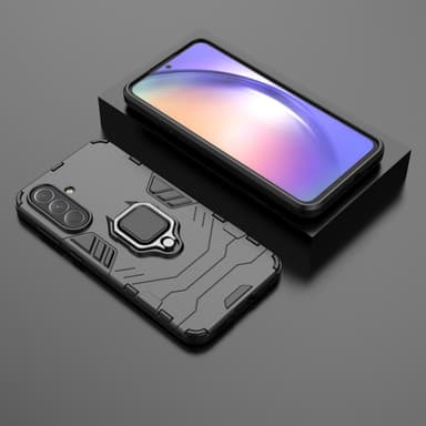 SKALO Samsung A36 5G Armor Metallring Suojakuori - Musta