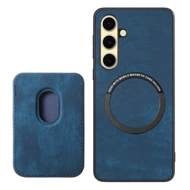 SKALO Samsung A36 5G PU-nahkainen magneettinen korttikotelo Suojakuori - Sininen