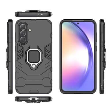 SKALO Samsung A36 5G Armor Metallring Suojakuori - Musta