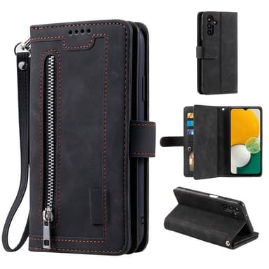 SKALO Samsung A36 5G Big Wallet 9-Korttitasku Lompakkokotelo - Musta