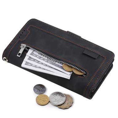SKALO Samsung A36 5G Big Wallet 9-Korttitasku Lompakkokotelo - Musta