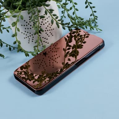 SKALO Samsung A36 5G Clear View Lompakkokotelo - Ruusukulta